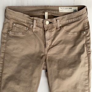 Rag & Bone Khaki Cotton Jeans Size 29, Good Condition, Stretch Fitted Leggings